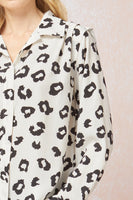 Leopard Print Long Sleeve Button Up
