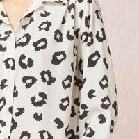 Leopard Print Long Sleeve Button Up